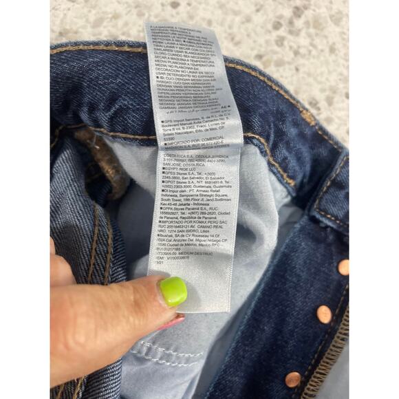 Old Navy women's blue jeans size 12p 12 petite Slouchy Straight High Rise new - Picture 11 of 16